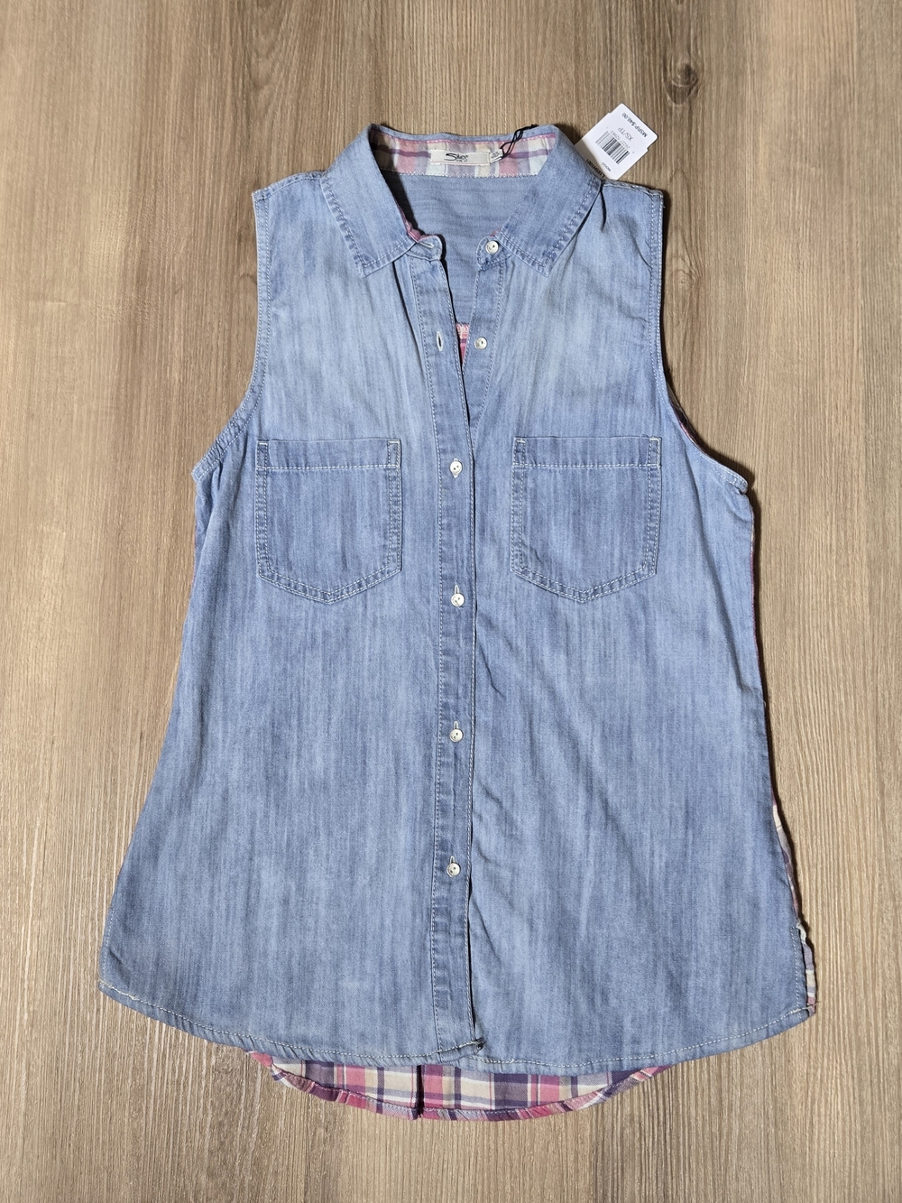 Silver Jeans Co Light Blue Sleeveless Denim Tunic